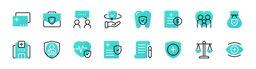 Health Insurance Services Icon Set