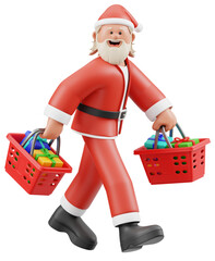 3D Santa Claus Shopping with Gifts