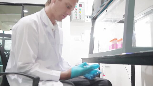 Laboratory technicians analyzing samples in a modern research facility during daytime