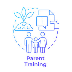 Parent training blue gradient concept icon. Family development, resource education. Life skills. Round shape line illustration. Abstract idea. Graphic design. Easy to use in blog post, booklet