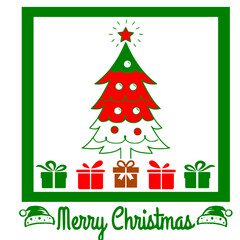 Merry Christmas. Happy New Year, 2023. Typography set. Vector logo, emblems, text design. Usable for banners, greeting cards, gifts etc.