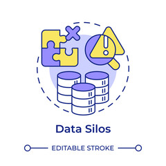Data silos multi color concept icon. Database system, information organization. Round shape line illustration. Abstract idea. Graphic design. Easy to use in infographic, presentation © IMG visuals icons