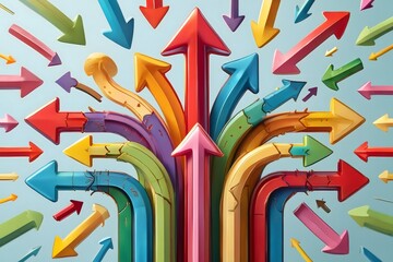 Abstract Directional Arrows - Conceptual Choice and Growth
