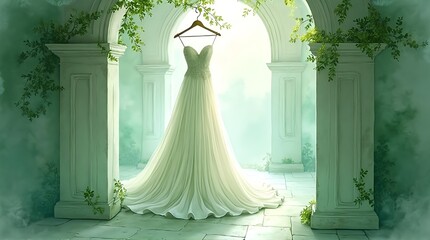 white colour party wear gown with hanger 