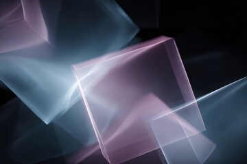 Abstract neon geometric formations intertwined with smooth translucent layers symbolizing the evolution of digital intelligence