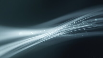 Futuristic abstract ribbons of light intertwined with digital particles showing modern energy, motion, and connection
