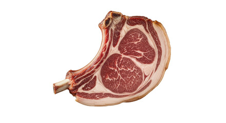 Exquisite detail of a raw tomahawk steak showcasing marbling and bone structure perfect for grilling or culinary content