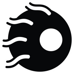 Monococcus (Single Coccus) Bacteria Icon Line Vector Illustration