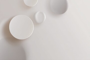 Clean minimal backdrop with abstract floating shapes suitable for promotional posts