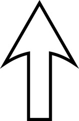 Upward direction arrow outline icon symbol on white background