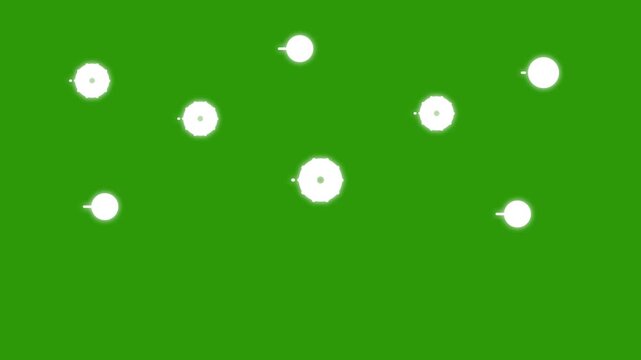 Circle spark pop-up firework animation with shiny glowing vector lines, looping blast explosion effect on green screen suitable for video editing and dynamic motion graphics