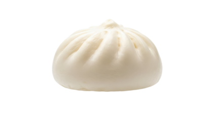 A Delicious Steamed Bun with Delicate Pleats on a Clean White Background Captured in High Resolution