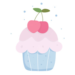 cupcake with cherries