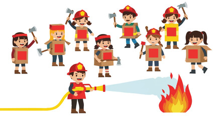 Firefighters Putting Out a Fire