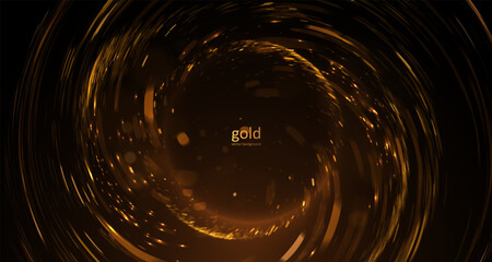 Golden spiral composed of shimmering golden light trails, fireworks, and gold confetti vibe. For holiday marketing campaigns (New Year, Christmas), wedding invitation suites, anniversary announcements