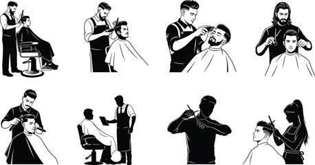 Vector silhouette collection of astronauts floating in space suits, illustrating space exploration, zero gravity, future science technology, and celestial adventure concepts. © Afjal