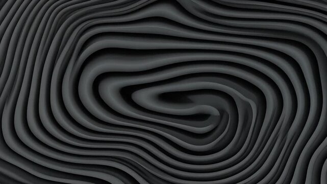Abstract black and white background featuring a dark metal spiral texture with motion lines and a swirling round circle pattern for a modern wallpaper design