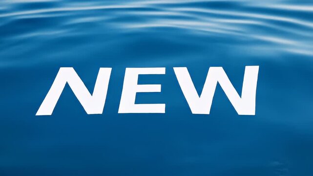 New Text On Water Surface Video Frame.