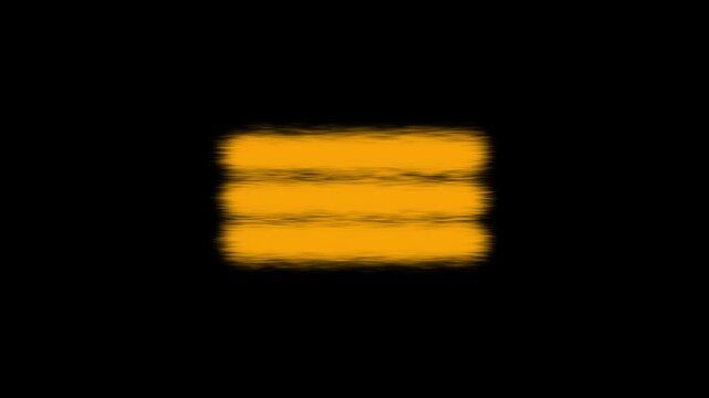 Three horizontal brush stroke stripes with rough grunge texture on dark background, abstract paint effect, motion graphics element for menu, banner, transition and overlay