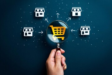 Hand holding a network cable icon symbolizing business and cloud internet connection technology concept