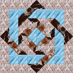 Geometric seamless texture. Mosaic tile. Stained glass style. Oriental tracery. For ceramic tile, wallpaper, linoleum. Textile, rug, carpet, tapestry. For website design. Stone. Mosaic, inlay.