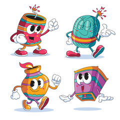 Cheerful Diwali Character Collection