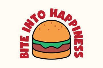 Colorful Cartoon Burger Design with Wholesome Quote
