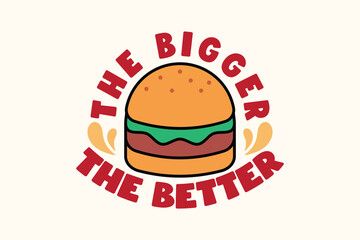 Burger Mascot Illustration with Playful Food Slogan