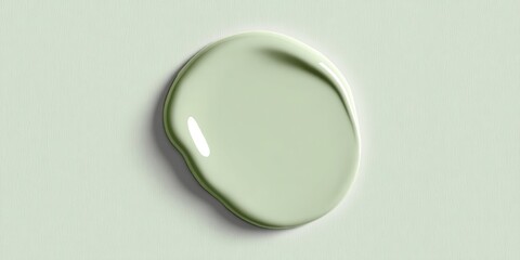 The Paint Puddle of Soft Green Color on Minimalist Textured Background