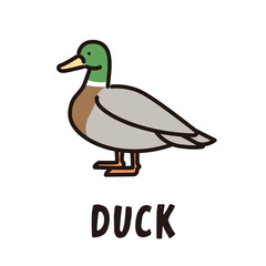 鴨のアイコンイラスト