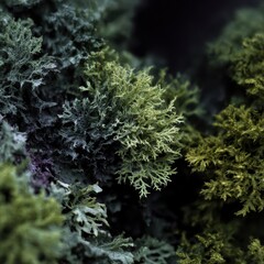 Lichen moss macro texture with organic natural growth