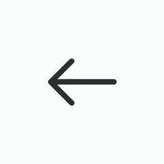 Obraz premium Minimal Line Icon of Arrow Left – Simple Outline Symbol for Navigation, Back, and Direction