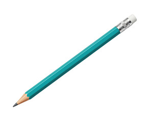 Teal pencil with eraser transparent background cutout png