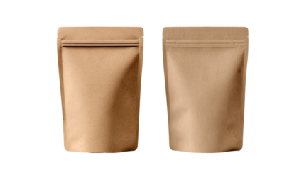 Brown paper shopping bag with twisted handles eco friendly packaging retail grocery product photography isolated on white background