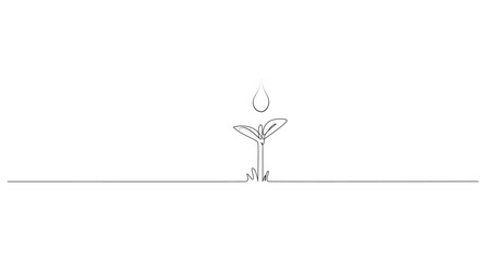 Black and white vector illustration of a plant in a vase with a dancing woman silhouette