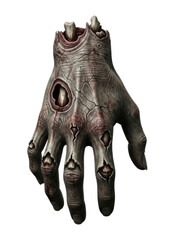 Obraz premium Creepy zombie hand with eyes transparent background cutout png