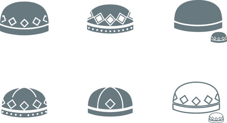 Traditional Muslim Headwear with Diamond Patterns