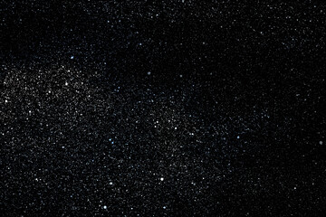 Space star shape sky night background, black starry cosmos abstract pattern dark blue science, textile cosmic galaxy astronomy decoration fantasy wallpaper landscape.