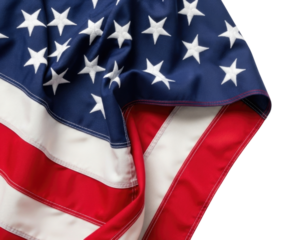 Close up of the american flag transparent background cutout png