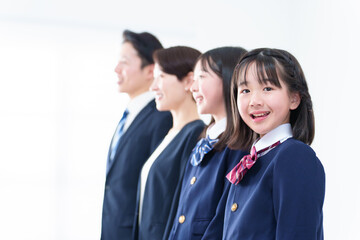 家族　親子　入学式　卒業式　小学生　中学生