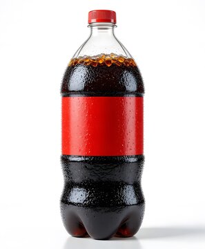 Empty 2 Liter Transparent PET Bottle Mockup on White Background &ndash; Realistic 3D Render. 2 liter soda