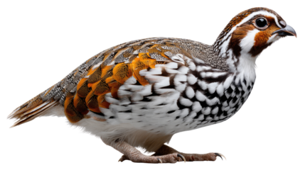 Partridge in Profile: A solitary partridge, a bird of unique beauty, stands in elegant profile, its vibrant plumage showcasing a medley of textures and hues.