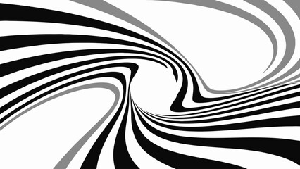 Dynamic optical art pattern with twisted striped vortex design