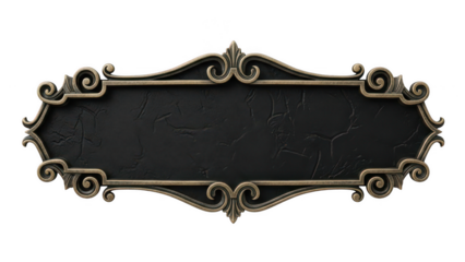 Vintage ornate decorative frame banner on transparent background
