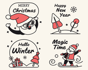 Christmas and new year holiday vector set Vector