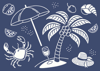 Summer beach vacation elements Vector