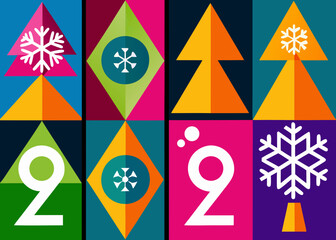 New year 2024 geometric design Vector