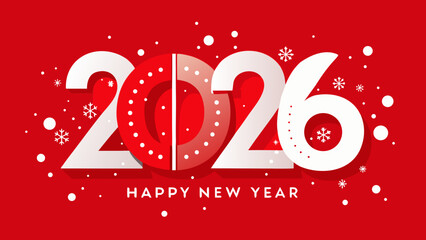 New year 2026 greeting card Vector