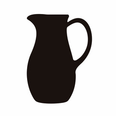 Black silhouette of a ceramic or glass pitcher with a handle