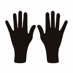 Obraz premium Silhouette of Two Hands with Open Palms Facing Upwards on White Background